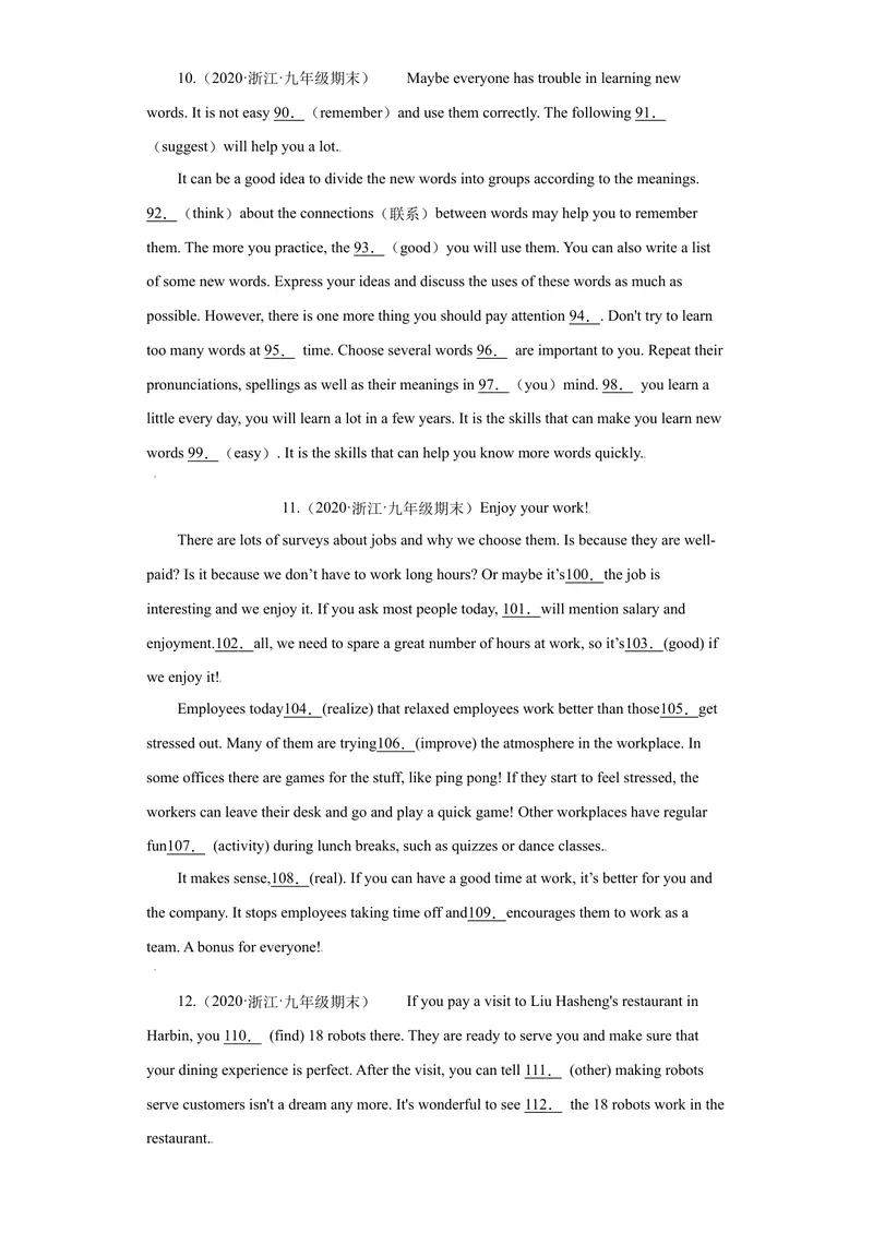《专题04语法填空15道（各地名校最新期末真题）-2021-2022学年九年级英语上学期期末复习查缺补漏冲刺满分（重点知识+难点易错点）人教版_初中英语789_26秋最新人教版英语九年级上册》第8页预览