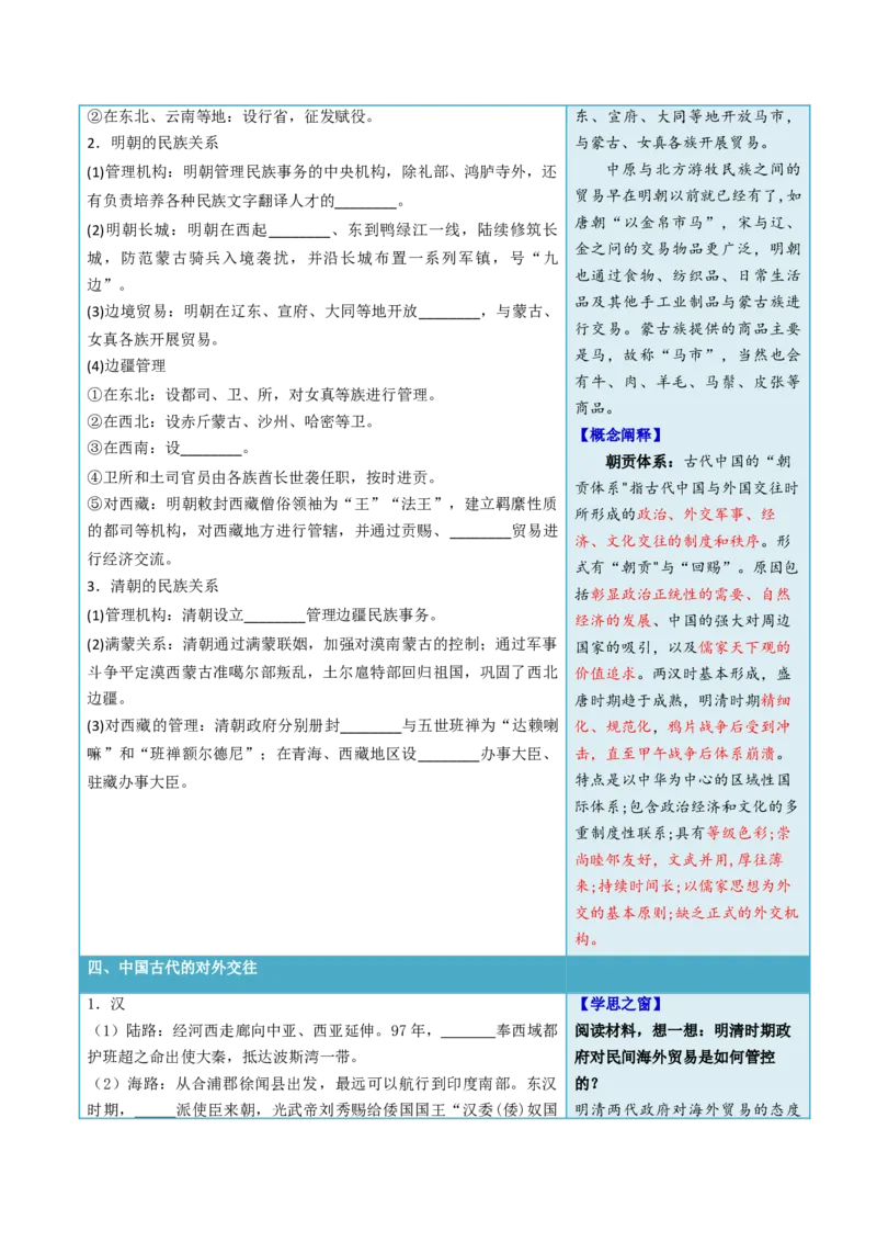 《第11课中国古代的民族关系与对外交往（学生版）_新版高中_高中历史新版_高中历史选择性必修1（统编版）_同步讲义-P5_2024版》第3页预览