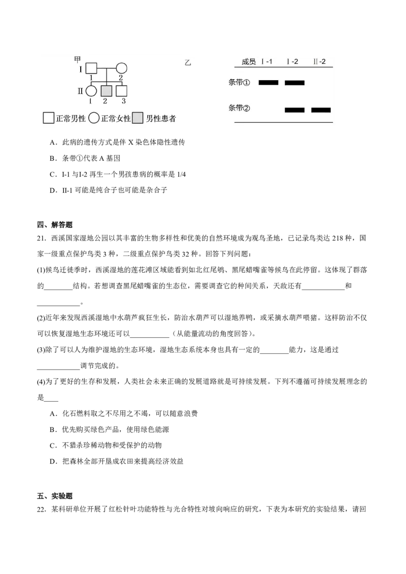 《浙江省杭州市S9联盟2025-2026学年高二下学期4月期中考试生物试卷(扫描版含答案)_2024-2027高二（7-7月题库）_2026年05月高二试卷》第6页预览