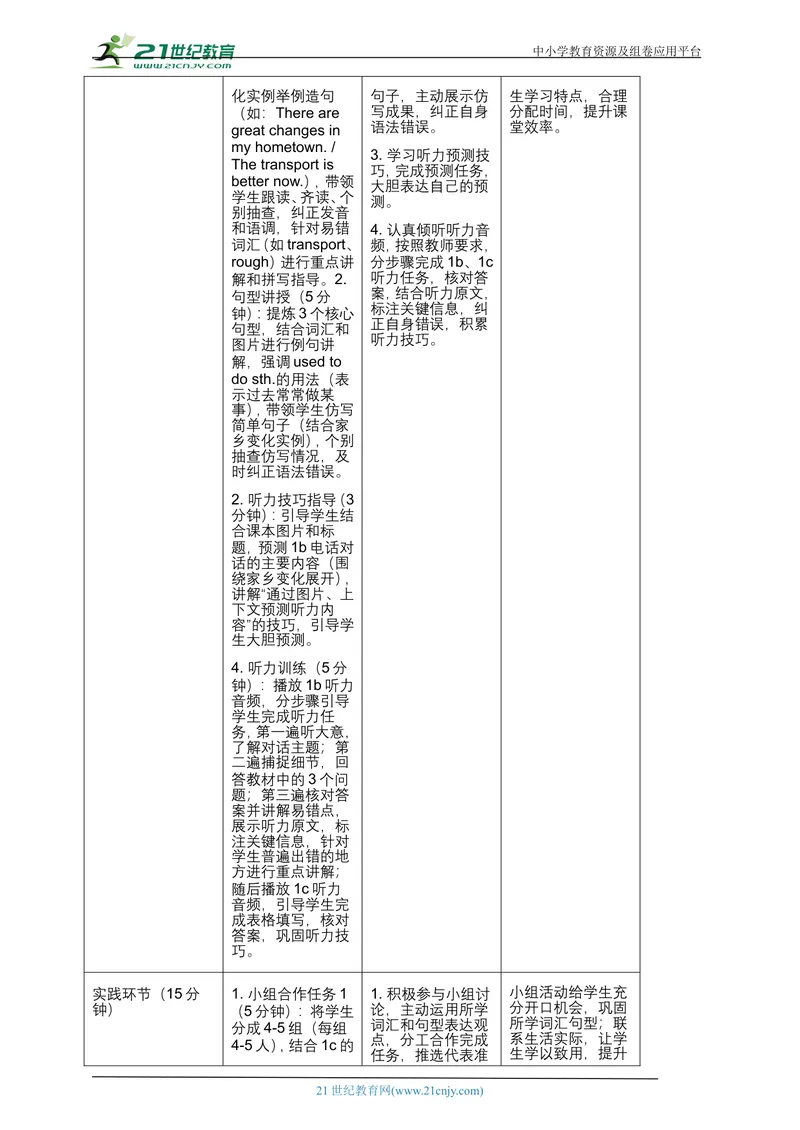 《[25719675]人教版（Goforit!）九年级英语上册Unit1TheChangingWorldSectionA(1a-1c)听说新授课教案_初中英语789_26秋最新人教版英语九年级上册_26秋人教九上_39、赠送其它资料_教案（持续更新）》第4页预览