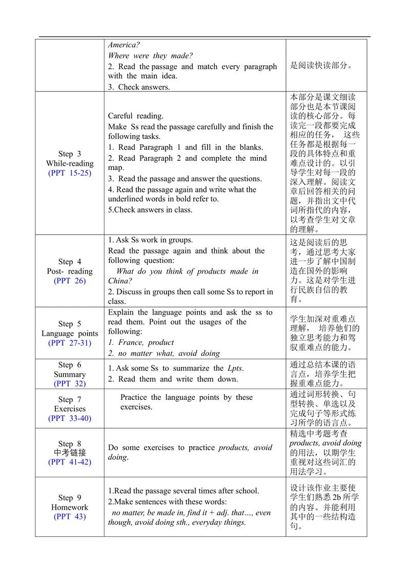 《Unit5SectionA3a-3c_初中英语789_旧版人教版英语九年级全册_旧版可参考_02.英语9全一册-表格式全英教案+PPT课件+朗读第2套_全英教案_Unit5（教案）_Unit5SectionA3a-3c》第2页预览