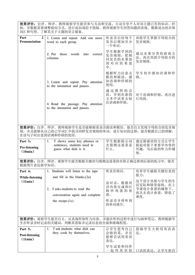 《Unit5课时2SectionA（Pronunciation-2d）（教学设计）英语人教版2024八年级上册_初中英语789_最新人教版英语八年级上册_新版_初中英语8上新更新第二套可选择_01课件+教案+导学案+分层作业》第3页预览