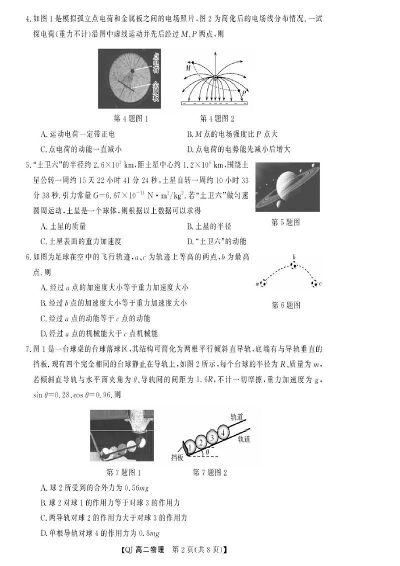 《浙江省强基联盟2025-2026学年高二下学期5月阶段检测物理试卷（扫描版，含解析）_2024-2027高二（7-7月题库）_2026年06月高二试卷》第2页预览