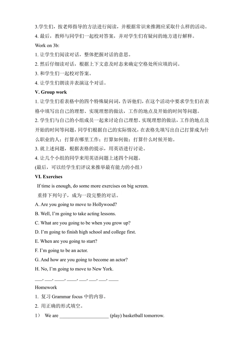 《Unit6I'mgoingtostudycomputerscience.教案_初中英语789_最新人教版英语八年级上册_老版（含有参考价值）_05导学案+备课素材人教版初中英语八上（多版本）易提分旗舰店_导学案》第7页预览