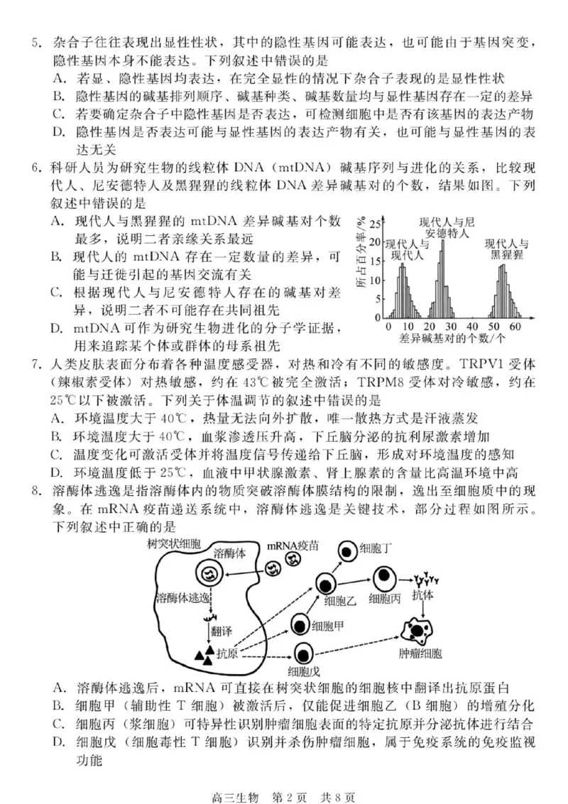 《河北省NT20名校联合体高三年级5月高三质量检测生物试卷_2024-2027高三（6-6月题库）_2026年05月高三试卷_260514河北省NT20名校联合体2026届高三5月质量检测（全科）》第2页预览