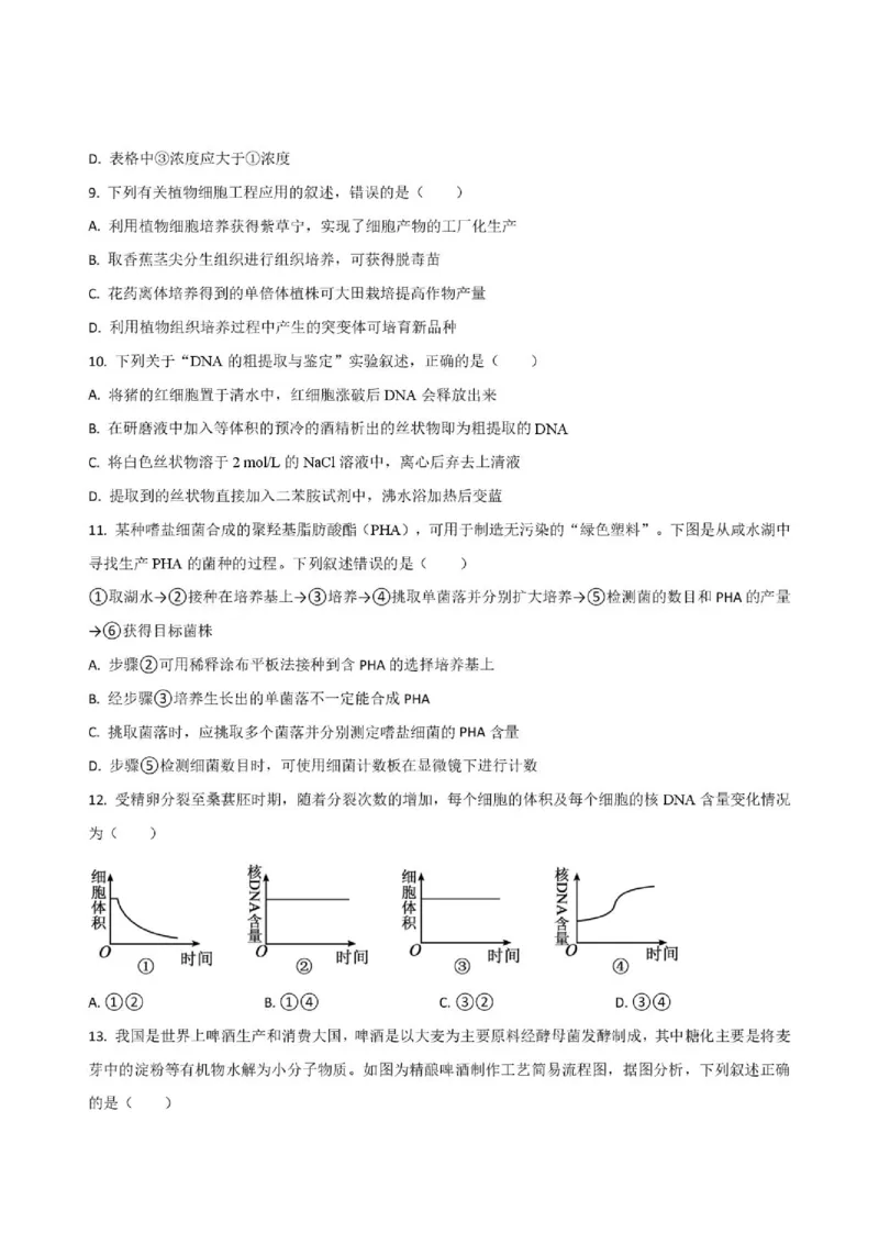 《河南省周口市名校2025-2026学年高二下学期5月期中生物试题(扫描版，含答案)_2024-2027高二（7-7月题库）_2026年06月高二试卷》第4页预览
