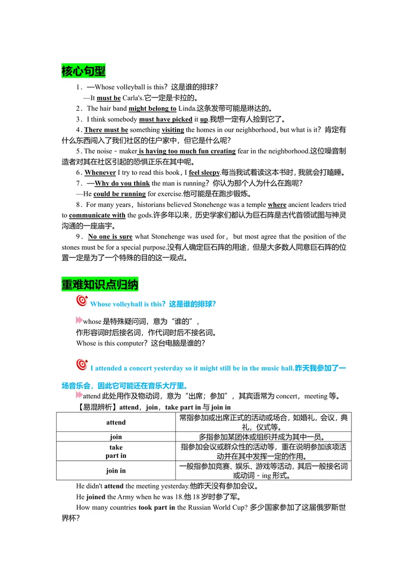 《Unit8复习课件老师版_初中英语789_26秋最新人教版英语九年级上册_26秋人教九上_39、赠送其它资料_旧版资料_7.复习课件_九英上(RJ)--单元复习课件_unit8》第2页预览