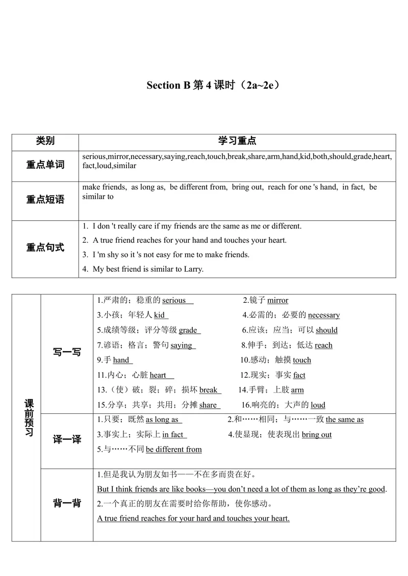《SectionB第4课时（导学案）_初中英语789_最新人教版英语八年级上册_老版（含有参考价值）_01教案人教版初中英语八上（多版本）易提分旗舰店_人教版英语8年级上教案教案0_89》第1页预览