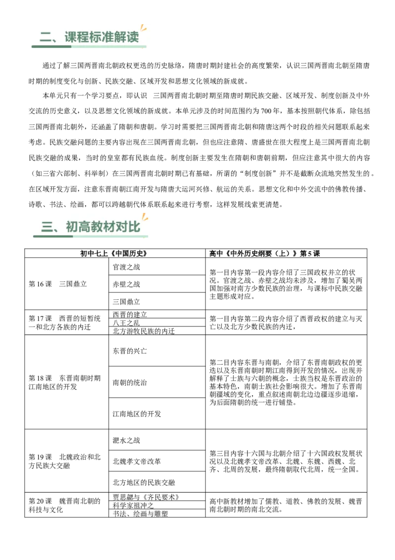 《第二单元三国两晋南北朝的民族交融与隋唐统一多民族封建国家的发展（单元教学设计）-（统编版中外历史纲要上册）_新版高中_高中历史新版_高中历史纲要上（统编版）》第2页预览
