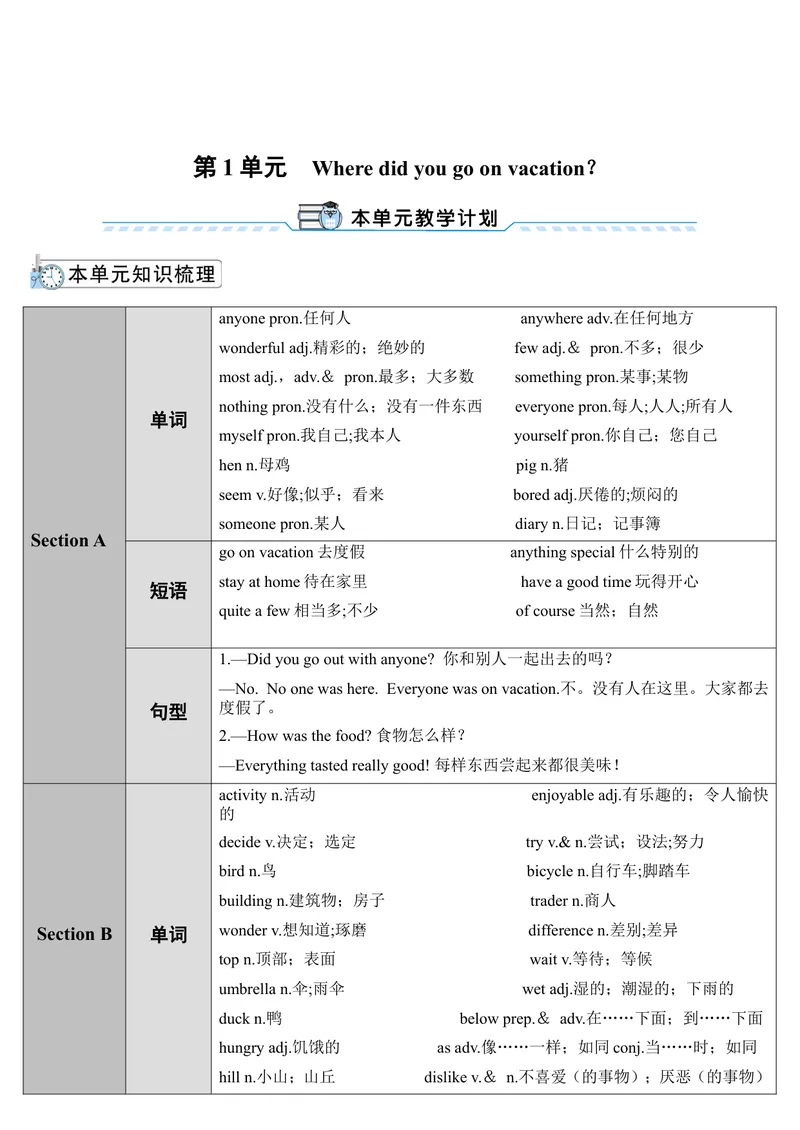 《SectionA第1课时（导学案）_初中英语789_最新人教版英语八年级上册_老版（含有参考价值）_01教案人教版初中英语八上（多版本）易提分旗舰店_人教版英语8年级上教案教案0》第1页预览