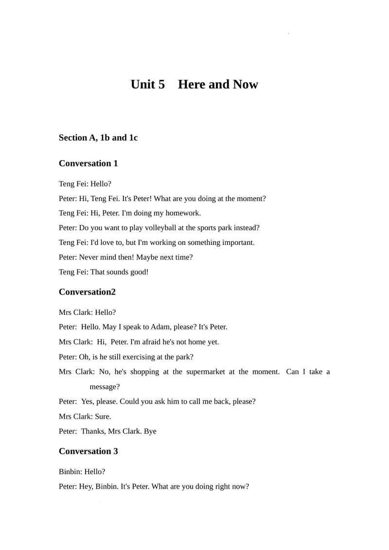 《2025人教版七下Unit5HereandNow听力材料-2024新教材-_初中英语789_最新人教版英语七年级下册_七下英语2025版_02.2025春英语人教7下课文音频（含听力材料）+单词音频》第1页预览