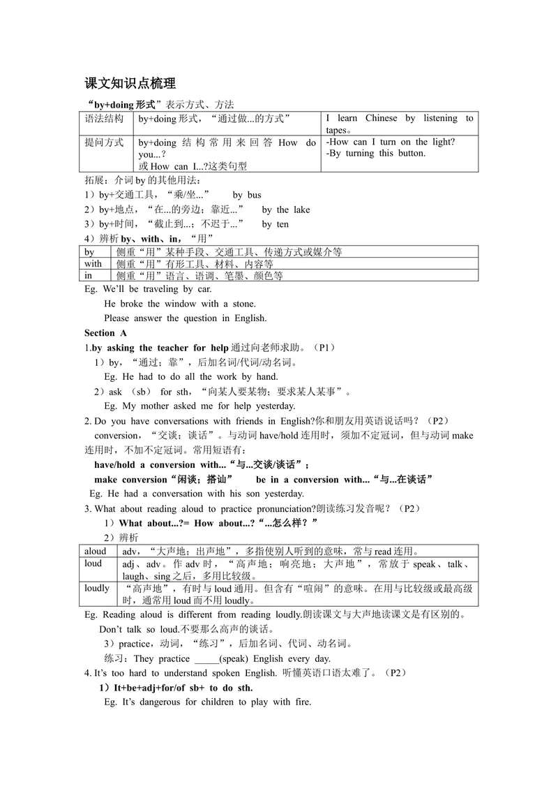 《新人教版9年级英语全一册知识点总结_初中英语789_26秋最新人教版英语九年级上册_26秋人教九上_39、赠送其它资料_旧版资料_14.知识点》第2页预览