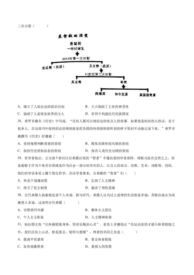 《第二单元丰富多样的世界文化（选择题专练50题）（选择性必修3：文化交流与传播）_新版高中_高中历史新版_高中历史选择性必修3（统编版）_单元复习专项-P43_2024版》第6页预览