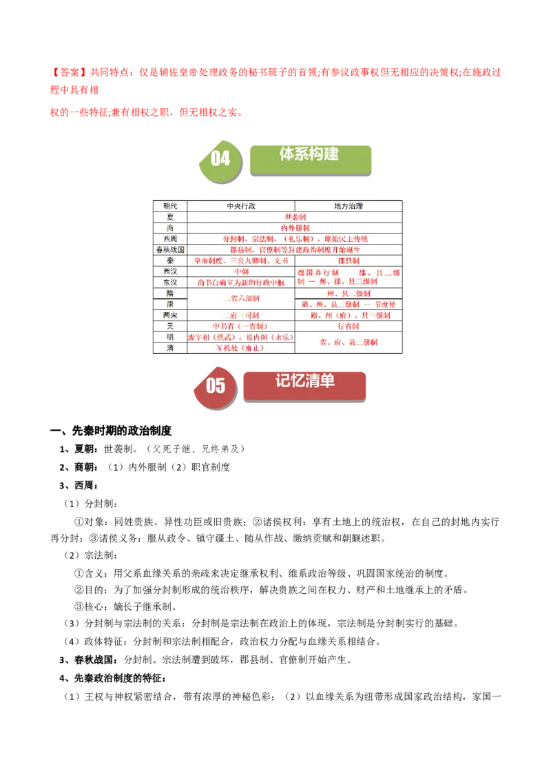 《第1课中国古代政治制度的形成与发展（答案版）_新版高中_高中历史新版_高中历史选择性必修1（统编版）_同步讲义_2024版》第5页预览