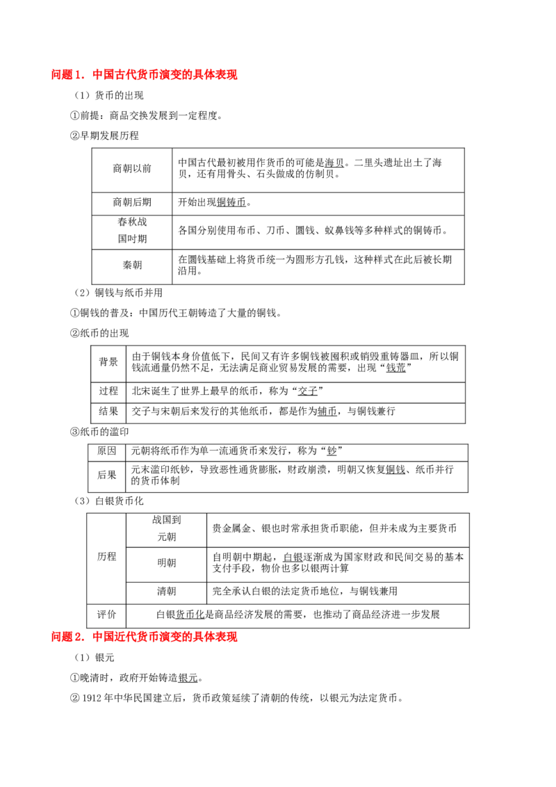 《第15课货币的使用与世界货币体系的形成（导学案）（教师版）_新版高中_高中历史新版_高中历史选择性必修1（统编版）_同步讲义_2025版》第2页预览