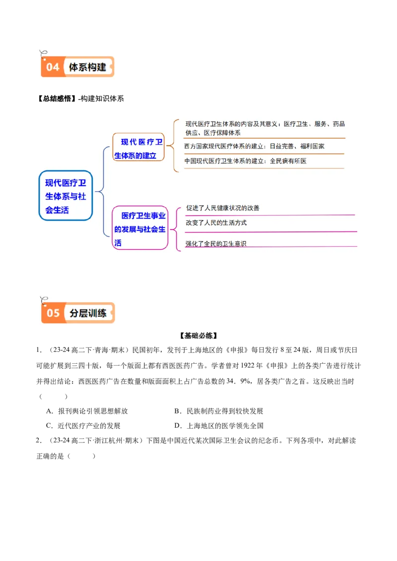 《第15课现代医疗卫生体系与社会生活（导学案）（教师版）_新版高中_高中历史新版_高中历史选择性必修2（统编版）_同步讲义-P5_2025版》第10页预览
