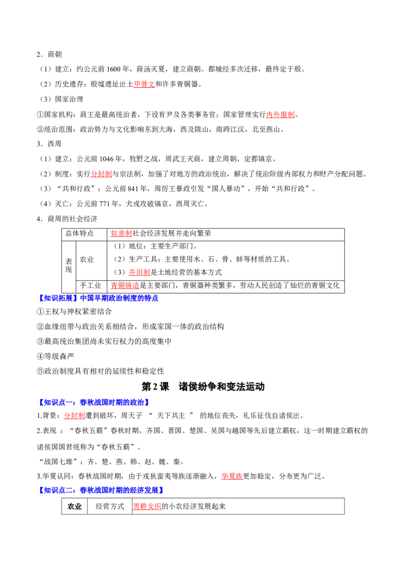 《纲要上中国古代史（知识清单）（背诵版）_新版高中_高中历史新版_高中历史选择性必修2（统编版）_期末总复习-P155》第2页预览