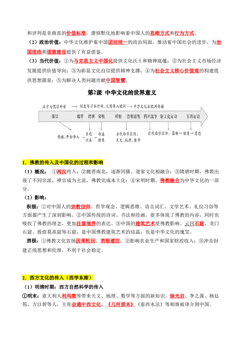 《第一单元源远流长的中华文化（知识清单）-（选择性必修3：文化交流与传播）_新版高中_高中历史新版_高中历史选择性必修3（统编版）_单元复习专项-P43_2025版》第3页预览