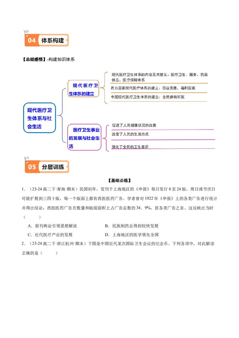 《第15课现代医疗卫生体系与社会生活（导学案）（学生版）_新版高中_高中历史新版_高中历史选择性必修2（统编版）_同步讲义-P5_2025版》第7页预览