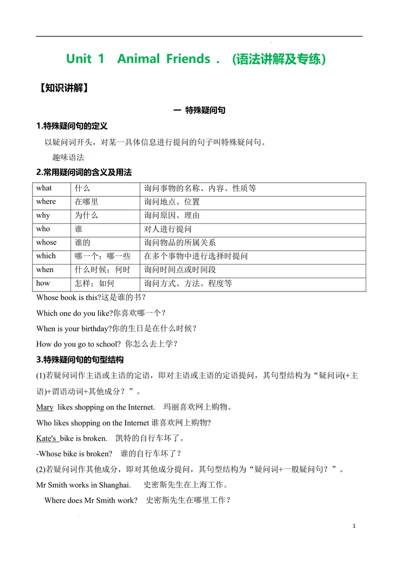 《Unit1Animalfriends.（语法讲解及专练）（解析版）_初中英语789_最新人教版英语七年级下册_七下英语2025版_20.语法讲解+专练》第1页预览