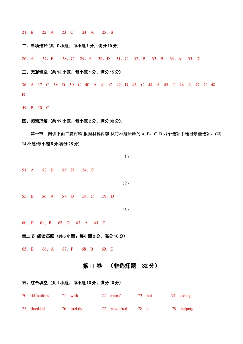 《（湖北黄冈）2022年中考英语第一次模拟考试（参考答案）_初中英语789_26秋最新人教版英语九年级上册_26秋人教九上_39、赠送其它资料_旧版资料_5.中考真题+模拟卷_中考模拟卷》第2页预览