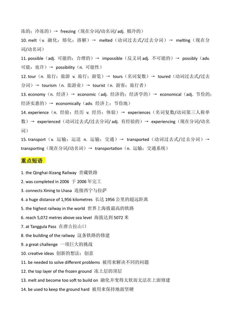 《新人教版九上知识清单U5（送默写版）(1)_初中英语789_26秋最新人教版英语九年级上册_26秋人教九上_08、单元知识清单背诵版+默写版PDF版+word版_知识清单WORD版本》第4页预览