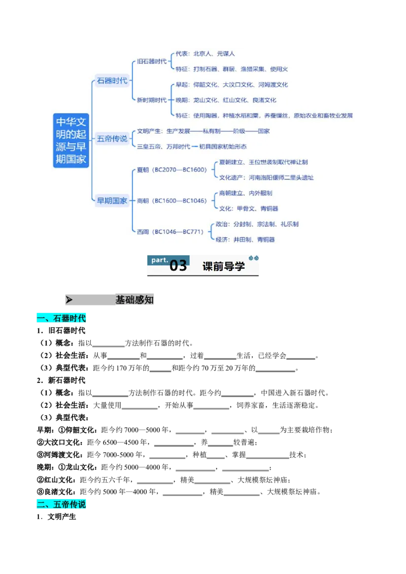 《第1课中华文明的起源与早期国家（学生版）_新版高中_高中历史新版_高中历史纲要上（统编版）_同步讲义-P5_2025版》第2页预览