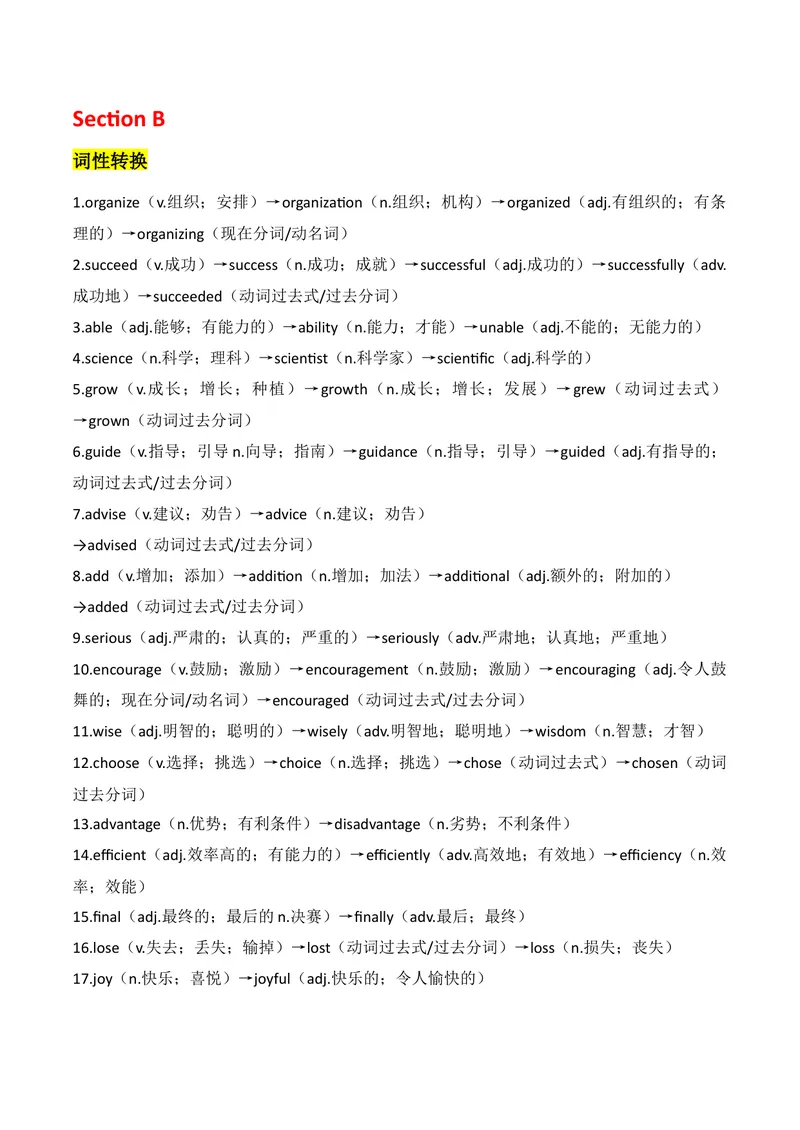 《新人教版九上知识清单U3（送默写版）(1)_初中英语789_26秋最新人教版英语九年级上册_26秋人教九上_08、单元知识清单背诵版+默写版PDF版+word版_知识清单WORD版本》第7页预览