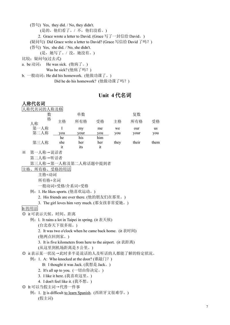 《初级英文文法_初中英语789_26秋最新人教版英语九年级上册_26秋人教九上_39、赠送其它资料_旧版资料_19.语法全套_英语初级语法60课视频FLV+PDF讲义_初级文法课程同步讲义3册全集》第8页预览