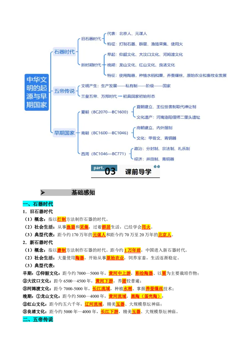 《第1课中华文明的起源与早期国家（教师版）_新版高中_高中历史新版_高中历史纲要上（统编版）_同步讲义-P5_2025版》第2页预览