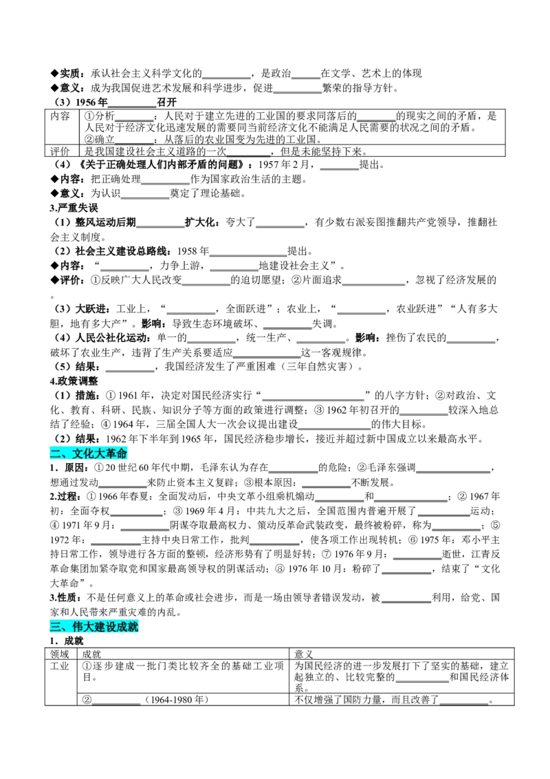 《第26课社会主义建设在探索中曲折发展（学生版）_新版高中_高中历史新版_高中历史纲要上（统编版）_同步讲义-P5_2025版》第3页预览