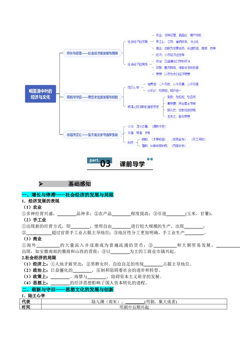 《第14课明至清中叶的经济与文化（学生版）_新版高中_高中历史新版_高中历史纲要上（统编版）_同步讲义-P5_2025版》第2页预览