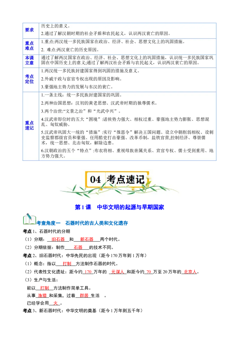 《第一单元速记清单（统编版中外历史纲要上）_新版高中_高中历史新版_高中历史纲要上（统编版）_知识清单》第5页预览