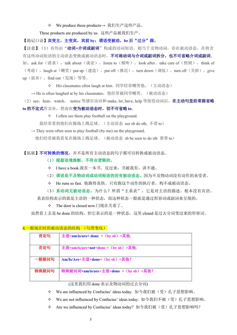 《被动语态（讲练结合学生版）_初中英语789_26秋最新人教版英语九年级上册_26秋人教九上_15、单元语法讲义+练习学生版+教师版word版》第2页预览