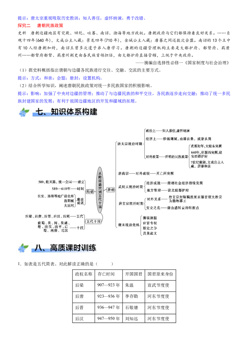 《第6课从隋唐盛世到五代十国（学案）-（统编版中外历史纲要上册）_新版高中_高中历史新版_高中历史纲要上（统编版）_大单元教学课件+教学设计-P21》第7页预览