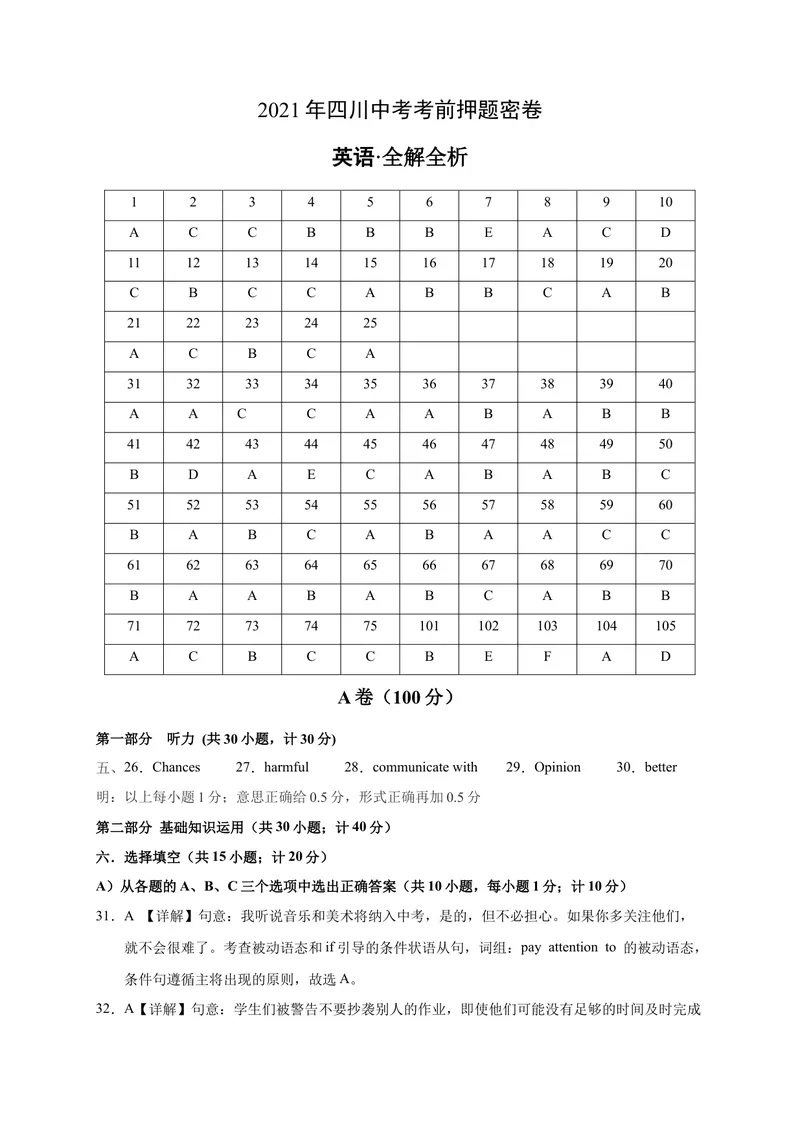 《英语-2021年四川中考考前押题密卷（全解全析）_初中英语789_26秋最新人教版英语九年级上册_人教版英语九年级全册_人教版初中英语9全一册_4.试题试卷_中考模拟卷》第1页预览