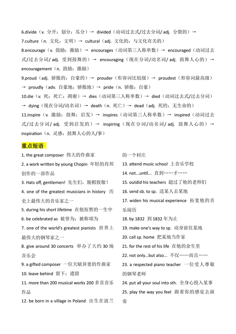 《新人教版九上知识清单U7（送默写版）(1)_初中英语789_26秋最新人教版英语九年级上册_26秋人教九上_08、单元知识清单背诵版+默写版PDF版+word版_知识清单WORD版本》第6页预览