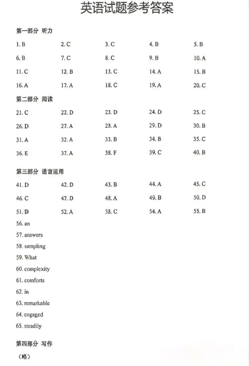 《英语答案-2026届青岛二模_2024-2027高三（6-6月题库）_2026年05月高三试卷_260511山东省青岛市2026年高三年级第二次适应性检测（全科）》第1页预览