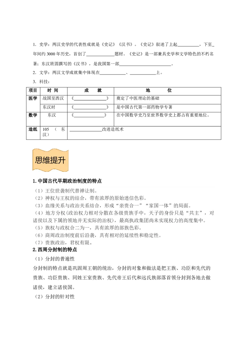 《纲要上册第一单元从中华文明起源到秦汉统一多民族封建国家的建立与巩固-（统编版•）（含答案）_新版高中_高中历史新版_高中历史纲要上（统编版）_基础知识汇总-F32》第7页预览