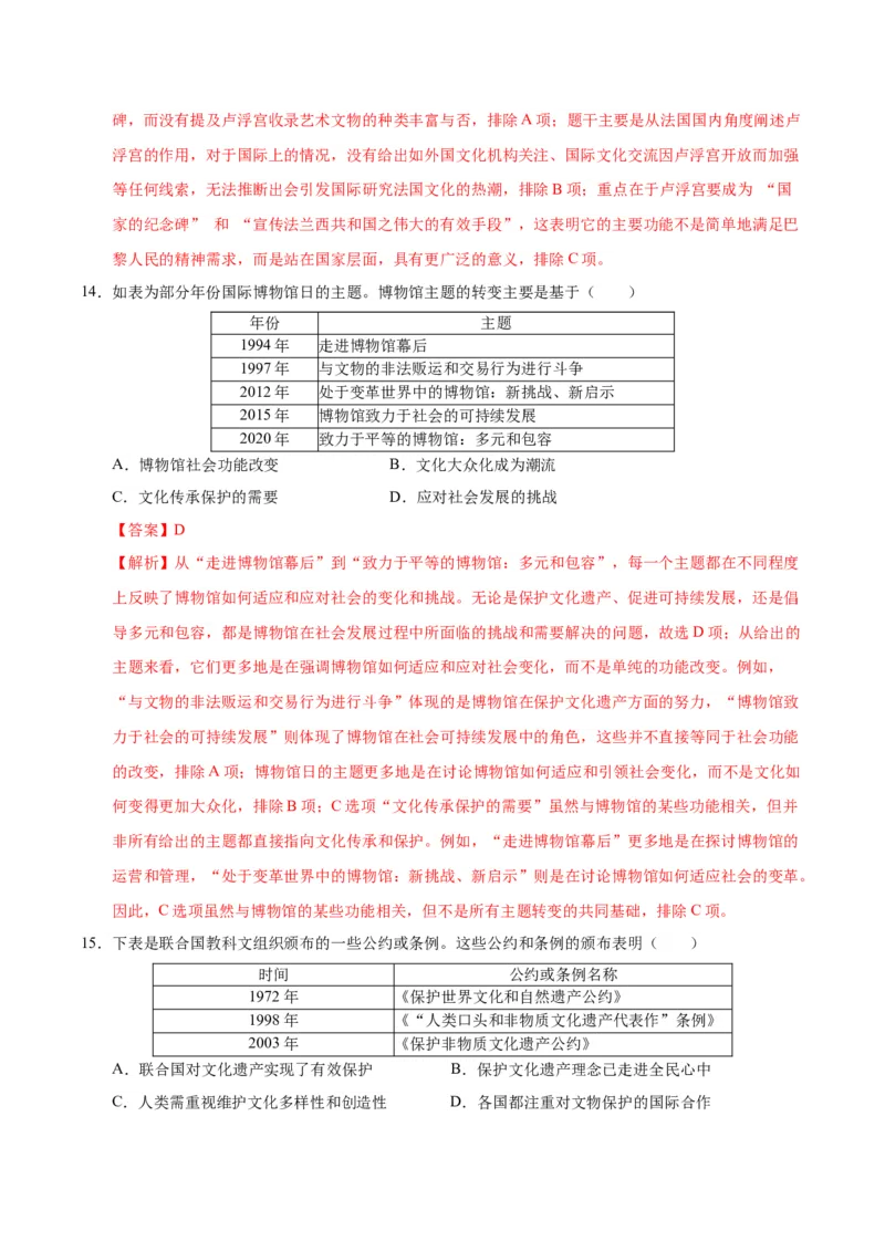 《第六单元文化的传承与保护（单元检测）（教师版）_新版高中_高中历史新版_高中历史选择性必修3（统编版）_大单元教学课件+教学设计-P21_第六单元文化的传承与保护》第6页预览