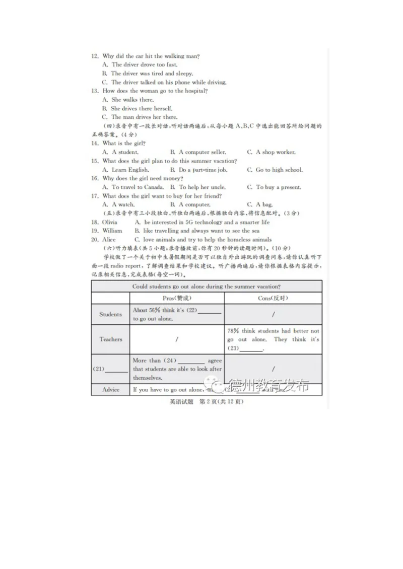 《山东德州_初中英语789_26秋最新人教版英语九年级上册_人教版英语九年级全册_人教版初中英语9全一册_0最新更新_人教版英语9年级下册_九英下(RJ)--8最新中考题及各地真题_2020年中考真题_山东》第2页预览