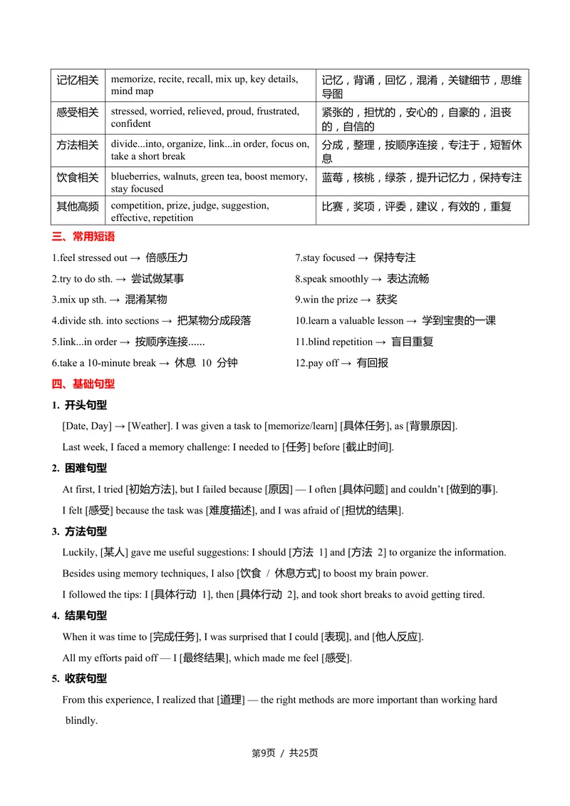《新人教九上第08讲Unit4OurMemory-sectionB（教师版）(1)_初中英语789_26秋最新人教版英语九年级上册_26秋人教九上_2026新人教九年级英语同步讲义_初中英语-新人教版-9年级上册》第9页预览