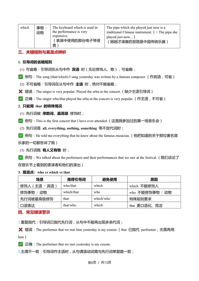 《新人教九上第13讲Unit7FeeltheThythm-sectionA（学生版）(1)_初中英语789_26秋最新人教版英语九年级上册_26秋人教九上_2026新人教九年级英语同步讲义_初中英语-新人教版-9年级上册》第6页预览