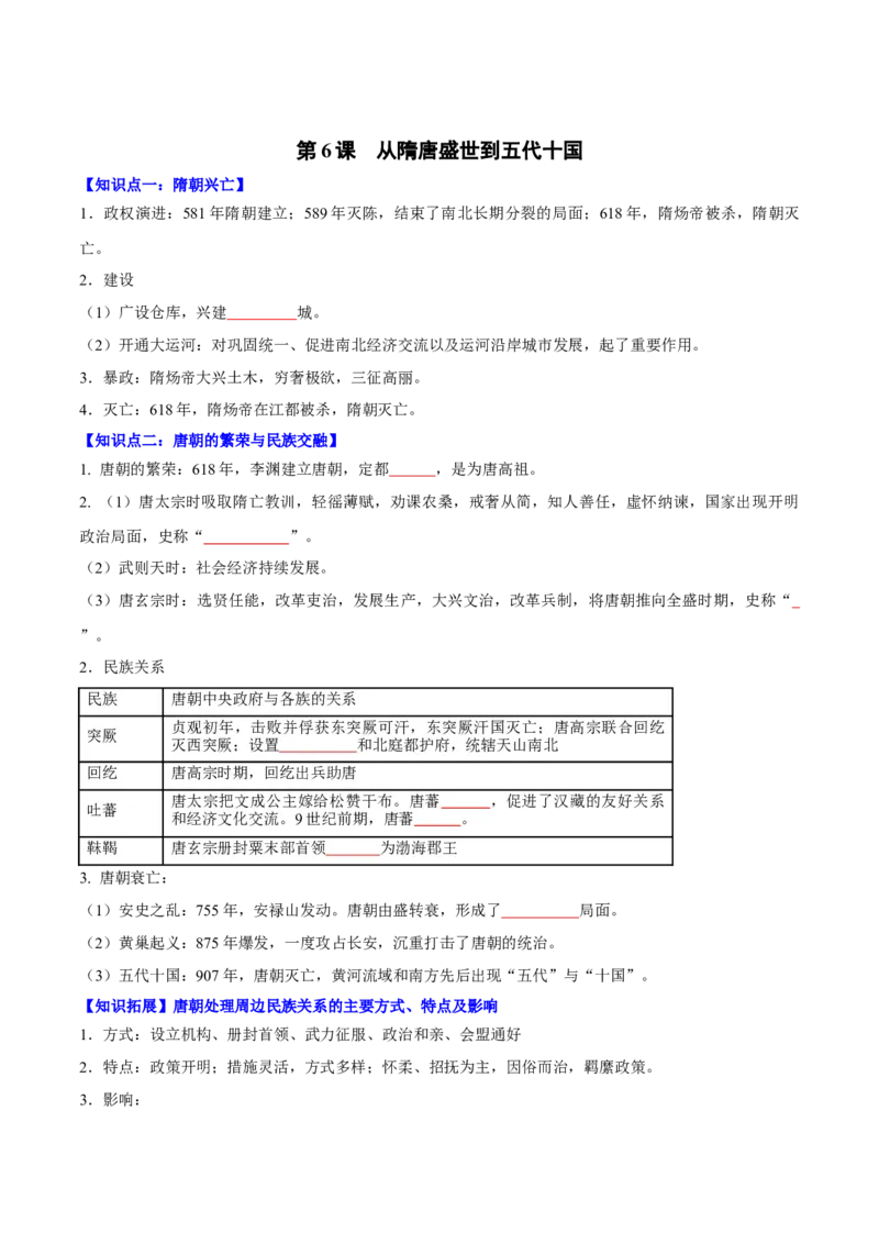 《纲要上中国古代史（知识清单）（填空版）_新版高中_高中历史新版_高中历史选择性必修2（统编版）_期末总复习-P155》第8页预览