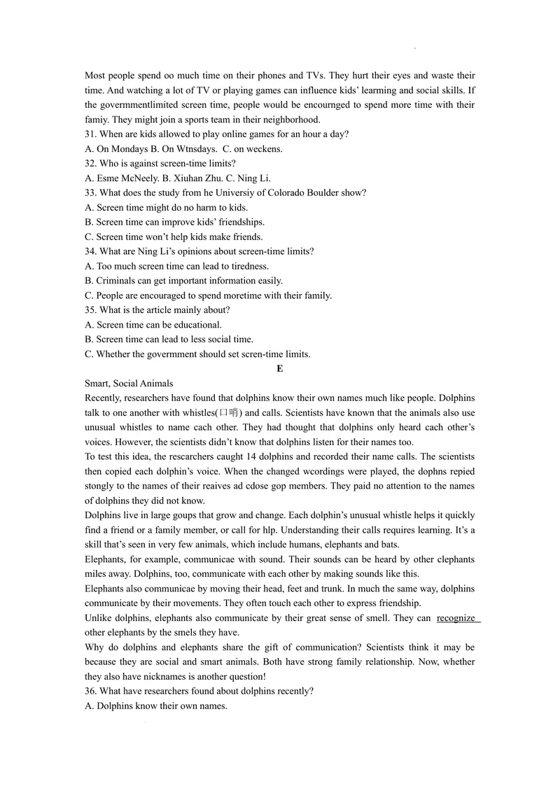 《英语试题_初中英语789_26秋最新人教版英语九年级上册_26秋人教九上_39、赠送其它资料_旧版资料_5.中考真题+模拟卷_各地中考真题_2022中考英语真题_2022湖南省永州市中考英语真题及答案》第5页预览