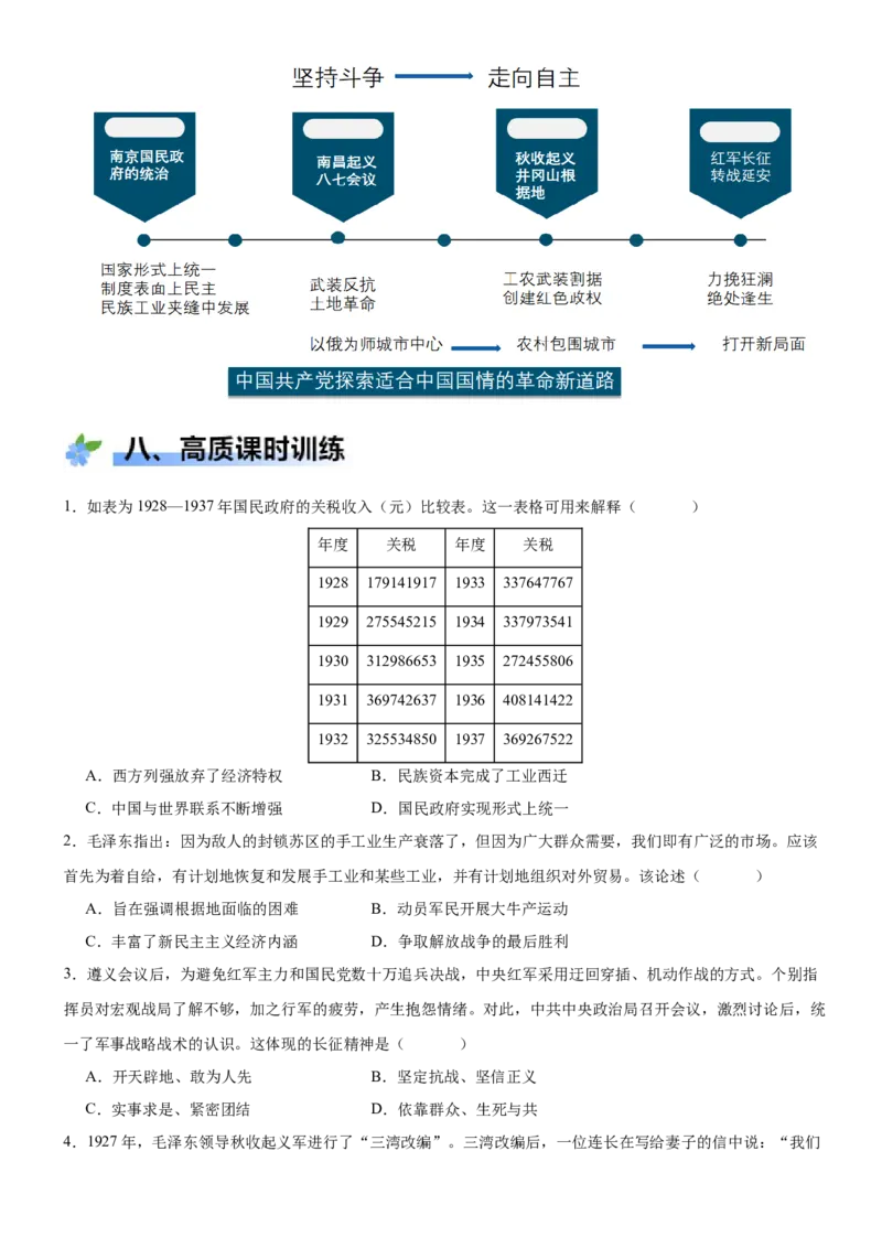 《第21课南京国民政府的统治与中国开辟革命新道路（学案）-（统编版中外历史纲要上册）_新版高中_高中历史新版_高中历史纲要上（统编版）_大单元教学课件+教学设计-P21》第9页预览
