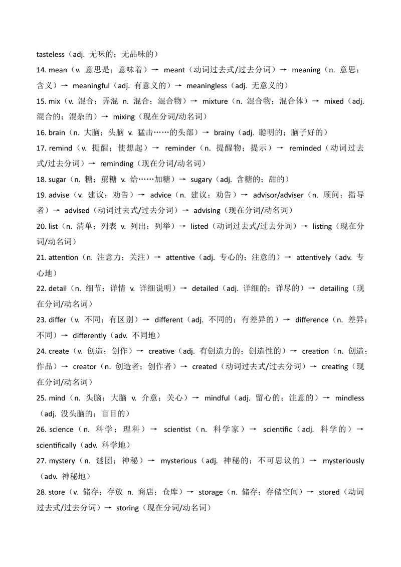 《新人教版九上知识清单U4（送默写版）(1)_初中英语789_26秋最新人教版英语九年级上册_26秋人教九上_08、单元知识清单背诵版+默写版PDF版+word版_知识清单WORD版本》第2页预览