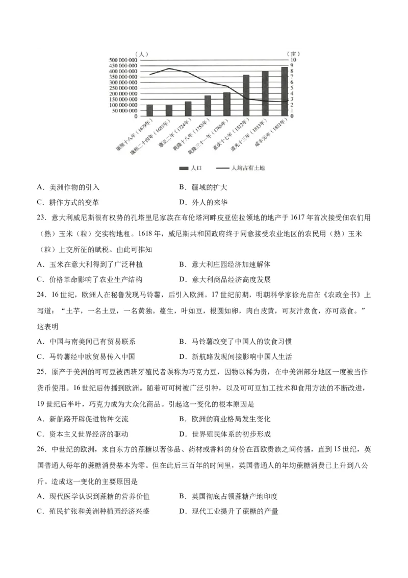《第一单元食物生产与社会生活（选择题专练100题）（选择性必修2：经济与社会生活）_新版高中_高中历史新版_高中历史选择性必修2（统编版）_单元复习专项-P43_2024版》第6页预览