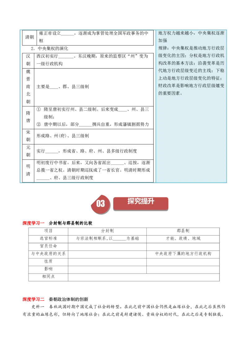 《第1课中国古代政治制度的形成与发展（填空版）_新版高中_高中历史新版_高中历史选择性必修1（统编版）_同步讲义_2024版》第3页预览