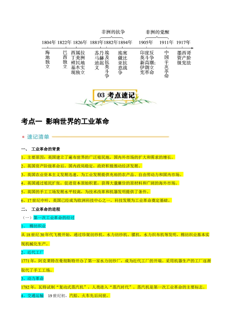 《第5~6单元工业革命与马克思主义的诞生、世界殖民体系与亚非拉民族独立运动知识清单+素养提升（统编版中外历史纲要下册）_新版高中_高中历史新版_高中历史纲要下（统编版）》第3页预览